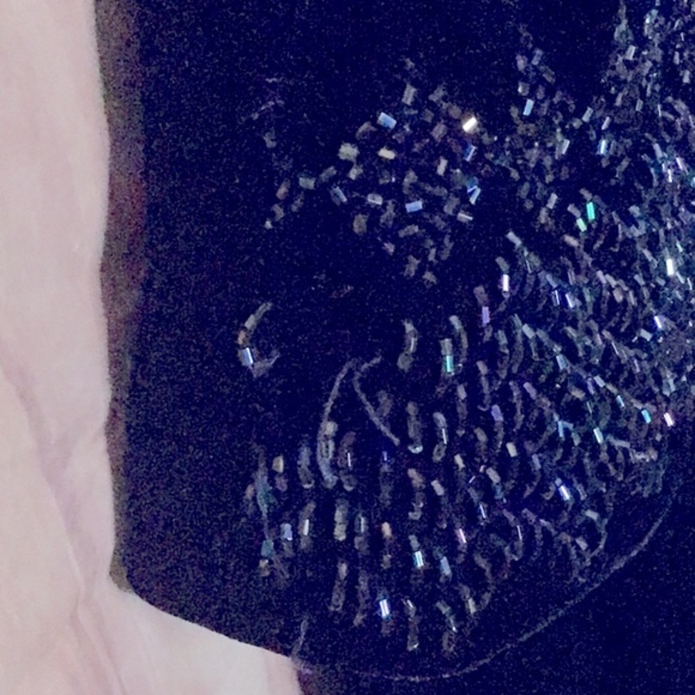 Vintage R & M RICHARD Navy velvet DRESS - Picture 9 of 16